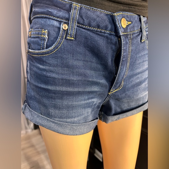 Fashion Nova Dark Blue Jean Shorts - Picture 2 of 6